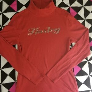 Red Harley Davidson Turtle neck